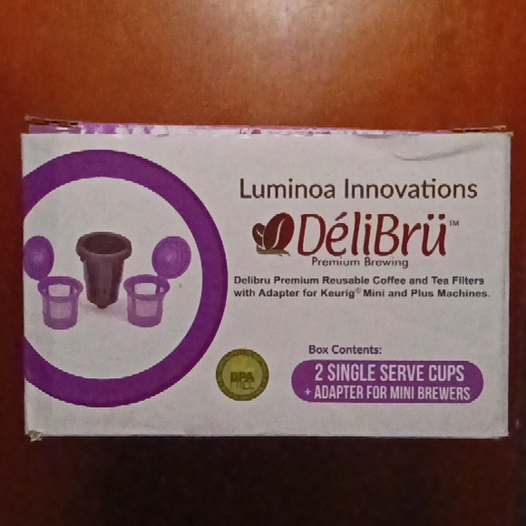 TWO SINGLE SERVE CUPS AND ADAPTER FOR MINI BREWERS - Picture 2 of 5